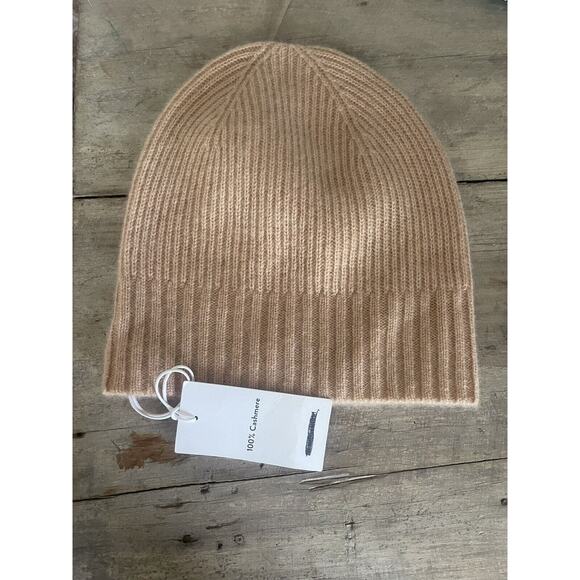 Nordstrom Accessories - Nordstrom 100% Cashmere Beanie Hat Camel Brown One Size NWT $65